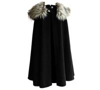 XVHOAB 1PC Viking Cloak Medieval Viking Furs Cape Cloak Mens Renaissance King Robe Costume with Furs for Halloween Cosplay, XXL-XXXL