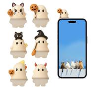 XVHOAB 6PCS Phone Decorations Stick-On Ghost Phone Buddy Cute Ghost Halloween Decor for Smartphone