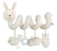 XVHOAB Baby Stroller Toy, Spiral Plush Animals Hanging Crib Toys, Squeaky Early Educational Sensory Activity Wind Chimes for Newborn 0-6 Months, Rabbit