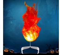 XVHOAB Fire Halloween Realistic Illuminated Fireball Artificial Fire Floating Props No Flame for Home Halloween Party Cosplay Playing Decorations Red..