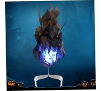 XVHOAB Fire Halloween Realistic Illuminated Fireball Artificial Fire Floating Props No Flame for Home Halloween Party Cosplay Playing Decorations Carbon Black..