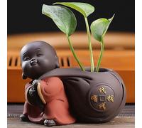XVHOAB Flower Pot Plant Pots Outdoor Ceramic Planter Ceramic Pot Modern Decorative Sculpture Pet Ornaments Small Buddha Statue Monk Figurine Hydroponic Plant Decoration Tea Accessories..