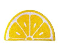 XVHOAB Lemon Bath Mat, 18x26 Soft Cozy Half-Round Lemon Rug, Water-Absorbent Quick-Drying Door Mat, Non-slip Fruit Rug for Bedroom Bathroom Kitchen