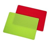 XVHOAB Silicone Pyramid Baking Mat and Dog Treat Maker Non-stick Healthy Cooking, Red and Green, 2PCSNon-stick
