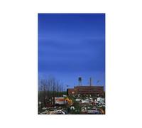 XVHOGAS Above Ruins, Beneath A Blue Sky-a Neo-expressionist Industrial Landscape Canvas Poster Bedroom Decor Landscape Office Room Decor Gift 24x36inch(60x90cm)