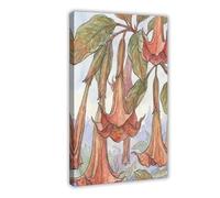 XVHOGAS Angel's Trumpet Watercolor Retro Bohemian Floral Painting Canvas Poster Wall Art Decor Print Picture Paintings for Living Room Bedroom Decoration 20x30inch(50x75cm)