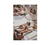 XVHOGAS Garden of Eden Sunbathers Retro Poster Canvas Poster Wall Art Decor Print Picture Paintings for Living Room Bedroom Decoration 12x18inch(30x45cm)