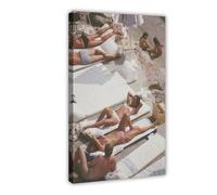 XVHOGAS Garden of Eden Sunbathers Retro Poster Canvas Poster Wall Art Decor Print Picture Paintings for Living Room Bedroom Decoration 08x12inch(20x30cm)