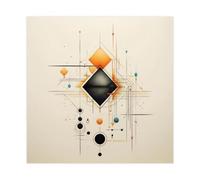 XVHOGAS Geometric Abstract Science Fiction Art 3 Canvas Poster Bedroom Decor Landscape Office Room Decor Gift 16x16inch(40x40cm)