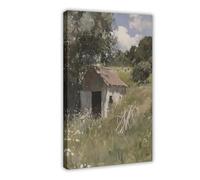 XVHOGAS Green Pastures, Rural Scenery And Barns Canvas Poster Wall Art Decor Print Picture Paintings for Living Room Bedroom Decoration 24x36inch(60x90cm)