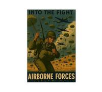 XVHOGAS 《Into The Fray》- Airborne Forces Poster Canvas Poster Bedroom Decor Landscape Office Room Decor Gift 24x36inch(60x90cm)