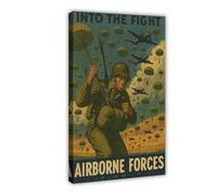 XVHOGAS 《Into The Fray》- Airborne Forces Poster Canvas Poster Wall Art Decor Print Picture Paintings for Living Room Bedroom Decoration 20x30inch(50x75cm)