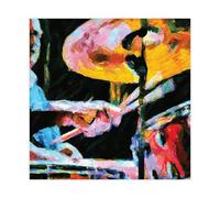 XVHOGAS Jazz Drum Music Instrument Art Painting 2 Canvas Poster Wall Art Decor Print Picture Paintings for Living Room Bedroom Decoration 28x28inch(70x70cm)