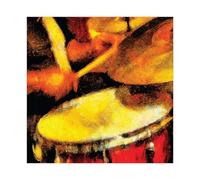 XVHOGAS Jazz Drum Music Instrument Art Painting 3 Canvas Poster Bedroom Decor Landscape Office Room Decor Gift 24x24inch(60x60cm)