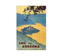 XVHOGAS Lac De Sarrans 1935 Vintage Poster Canvas Poster Bedroom Decor Landscape Office Room Decor Gift 12x18inch(30x45cm)