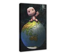 XVHOGAS Retro Abstract Minimalist Little Man Doll Sitting on The Earth Canvas Poster Wall Art Decor Print Picture Paintings for Living Room Bedroom Decoration 12x18inch(30x45cm)