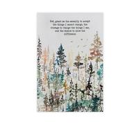 XVHOGAS Serenity Prayer Bohemian Watercolor Tree Canvas Poster Bedroom Decor Landscape Office Room Decor Gift 20x30inch(50x75cm)