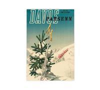 XVHOGAS Skiing in The Swiss Alps at Davos Parsenn Canvas Poster Wall Art Decor Print Picture Paintings for Living Room Bedroom Decoration 24x36inch(60x90cm)