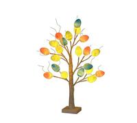 XVICO Easter LED Egg Tree Light - Artificial Birch Tabletop Tree with Colorful Light-Up Easter Eggs, 24LED USB Powered Indoor Decor for Easter Home Party Decorations