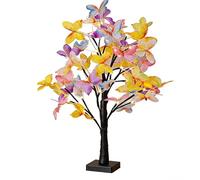 XVICO LED Night Light Tabletop Bonsai Butterfly Simulation Tree Lights Lamp, USB & Battery Dual Powered 24LED Lights Artificial Birch Tree Lamp for Gift Party Holiday Camping Home Decor
