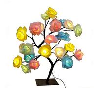 XVICO Rose Table Lamp Multicolor Rose Flower Tree Night Light Mother's Father's Day Multicolor Light for Home Bedroom Valentines Day Easter Wedding Party Decor LED Desk Christmas Decoration Lights