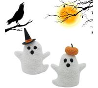 Xvilmaun 2 Pieces Halloween Ghost Plush Cushion Pillows 23cm - Ghost Throw Pillow - Ghosts Stuffed Pillow - Ghosts Spooky Cushion Sofa Bed Home Decor | For Bed Sofa Decorations
