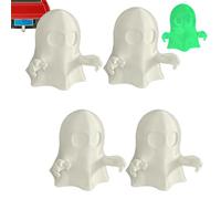 Xvilmaun 4 Pieces Ghost Tow Bar Hitch Covers, Glow In The Dark Towing Hitch Cover, Trailer Coupling Protective Cap, Funny Cover Cap For Trailer Coupling, Car Decoration Compact Towing Accessories