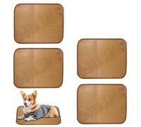 Xvilmaun 4 Pieces Pet Cool Mat - Dog Cooling Pad - Summer Chilling Dog Mats - Washable Natural Straw Blanket Pets | For Large, Medium, Small Breeds, Best Floor, Kennel, Crate, 15.75x19.69 Inch