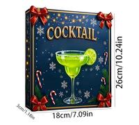Xvilmaun Advent 2025 Cocktail - 24 Days Christmas Decor 2D Acrylic | Countdown Calendar Tree Ornaments - for Wreath Festival Planners Front Door Office Mantel Wall Living Room Bedroom Garden