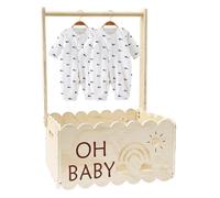 Xvilmaun Baby Shower Crate Closet | Wooden Crate With Handle,Decorative Boxes for Daughter Family Baptism Display Shower Pregnancy Friends