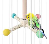 Xvilmaun Bird Perches,Bird Exercise Wheel Wooden Perch | Stand Rotating Interactive Chewer for Parakeet Lovebird Cockatiel Pigeon Conure Canary Pet
