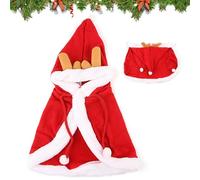 Xvilmaun Cat Christmas Outfit, Christmas Cat Dog Costume, Cute Antler Santa Cape for Pets, Dog Costume in Various Sizes, Soft, Comfortable, Festive Pet Clothing for