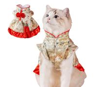Xvilmaun Chinese New Year Dog Outfit - Pet Costume Tang Suit,2024 Year of Dragon Warm Pet Clothes, Dog Cheongsam Clothes, Cute Cat Tang Suit for Winter Dogs Home Spring Festival