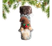 Xvilmaun Christmas Wine Bottle Cover, Wine Sleeves for Wine Bottles - Wine Bottle Costume Christmas Gnome, Swedish Tomte Gnomes, Wine Bottle Decorations, Christmas Wine Bags for the, Green, see
