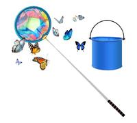 Xvilmaun Fishing Net for Kids,Extendable Children Fishing Net for Beach - with Folding Buckets, Outdoor Activities Catcher for Boys Girls Minnow Crab Frog Bird Trip Children Picnic Pool Party