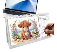 Xvilmaun Gem Art Calendar,2027-2028 Handmade Creative Planner,Crystal Art Painting Desk Calendar - for Women Holiday Birthday Party Vacation Travel Office Home School