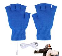Xvilmaun Heated Fingerless Gloves | Electric Warm Gloves Fingerless USB Heated Mitten - Winter Hand Warmer Rechargeable Portable Heated Gloves for Running, Indoor and Outdoor, Skiing, Riding
