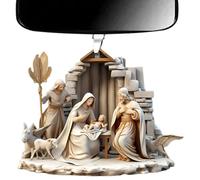 Xvilmaun Nativity Scene Decoration, Nativity Scene Christmas Tree Decoration, Decoration for the Birth of Jesus, Acrylic, Festive, Stable Home Decoration for Family Christmas