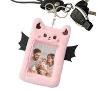Xvilmaun Photocard Holder Plush Devil - Credit Card Case Protector,Cute Devil Plush Card Sleeve Keychain Card Protector Photo Postcards Sleeve Holder for Adults