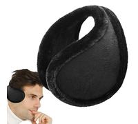 Xvilmaun Winter Earmuffs, Earmuffs for Winter Women, Plush Ear Covers for Cold Weather, Thick Ear Warmers Behind the Head, Foldable Winter Accessories for Men and Women, black, Siehe Beschreibung