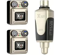 Xvive U45R2 Wireless in Ear Monitor System 5.8ghz IEM System 1 Transmitter and 2 Bodypack Receiver for Studio, Band Rehearsal, Live Performance, Channel Scan Mode