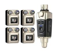 Xvive U45R4 Wireless in Ear Monitor System 5.8ghz IEM System 1 Transmitter and 4 Bodypack Receiver for Studio, Band Rehearsal, Live Performance, Channel Scan Mode