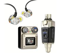 Xvive U45T9 Wireless in Ear Monitor System 5.8ghz with T9 2BA Drivers IEM Earphone, IEM System Transmitter and Bodypack Receiver for Studio, Band Rehearsal, Live Performance, Channel Scan Mode