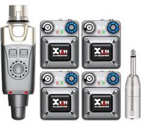 Xvive U4R4 Wireless In Ear Monitor System 4 Receiver and 1 Transmitter IEM system for Band Rehearsal and Live Performance (4 Receiver and 1 Transmitter)