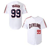 XVNDJ Men's #99 Ricky Vaughn Jersey 90s Hip Hop Clothing Movie Baseball Jersey Stitched Sports Fan Baseball Jerseys, White, Large