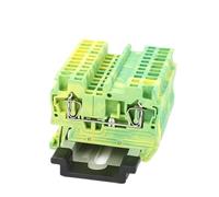 XVPTGKY ST1.5-PE Din Rail Spring Cage Terminal Ground Protective 1.5mm² Wire Electrical Earth Connector Terminal Block ST 1.5-PE(10 Pcs)