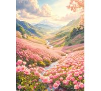 XvvwEndlessx Stamped Cross Stitch Kits DIY Counted Embroidery Needlepoint Kit a Magnificent Sea of Spring Flowers 2 Cross Stitch for Adults Beginners Crafts Home Decor 11CT:40×50Cm
