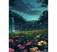 XvvwEndlessx Stamped Cross Stitch Kits DIY Counted Embroidery Needlepoint Kit Colorful Wildflower Meadow in The Forest 5 Cross Stitch for Adults Beginners Crafts Home Decor 11CT：40×50Cm