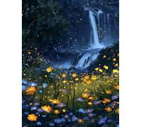 XvvwEndlessx Stamped Cross Stitch Kits DIY Counted Embroidery Needlepoint Kit Colorful Wildflower Meadow in The Forest 4 Cross Stitch for Adults Beginners Crafts Home Decor 11CT：40×50Cm