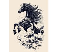 XvvwEndlessx Stamped Cross Stitch Kits DIY Counted Embroidery Needlepoint Kit Dancing Horse in The Clouds 1 Cross Stitch for Adults Beginners Crafts Home Decor 11CT:40×50Cm